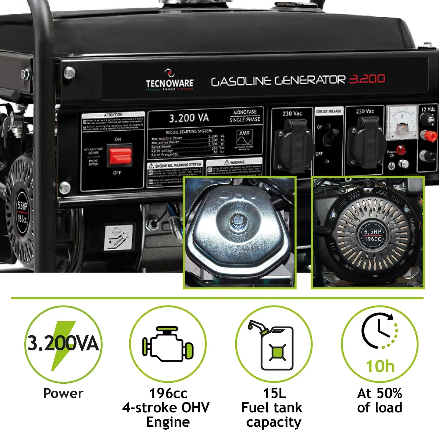 Tecnoware Power Systems 3200 VA générateur électrique AVR