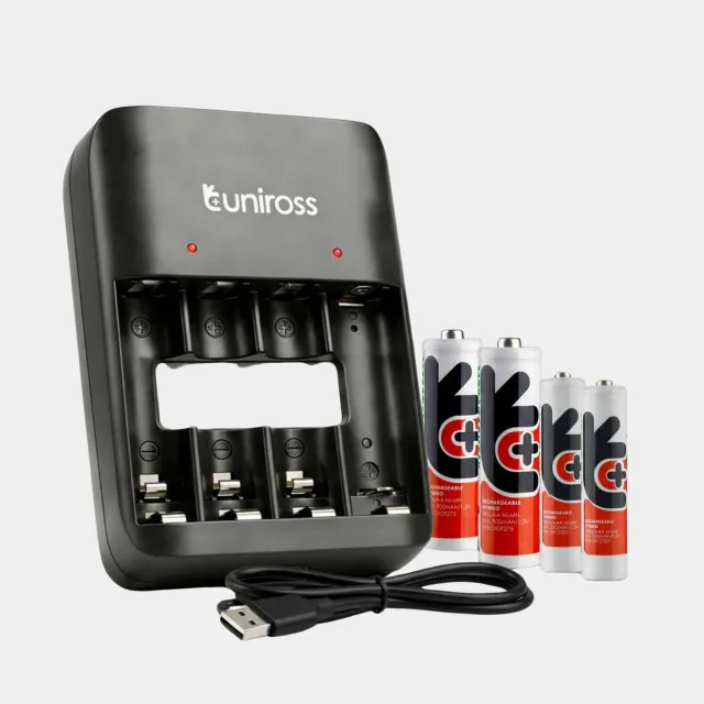 Uniross Value chargeur piles AA AAA + 4 piles USB-C