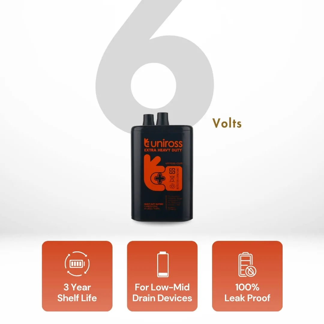 Uniross 4R25 6V pile saline pack 1 lanterne chantier
