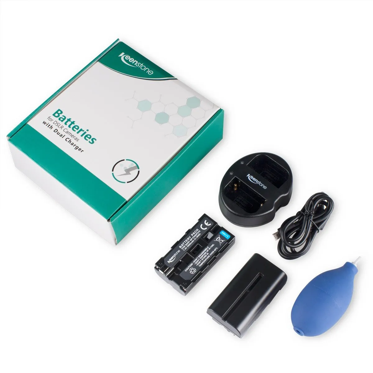 Keenstone NP-F550 batterie caméra 2600mAh lot 2 + chargeur