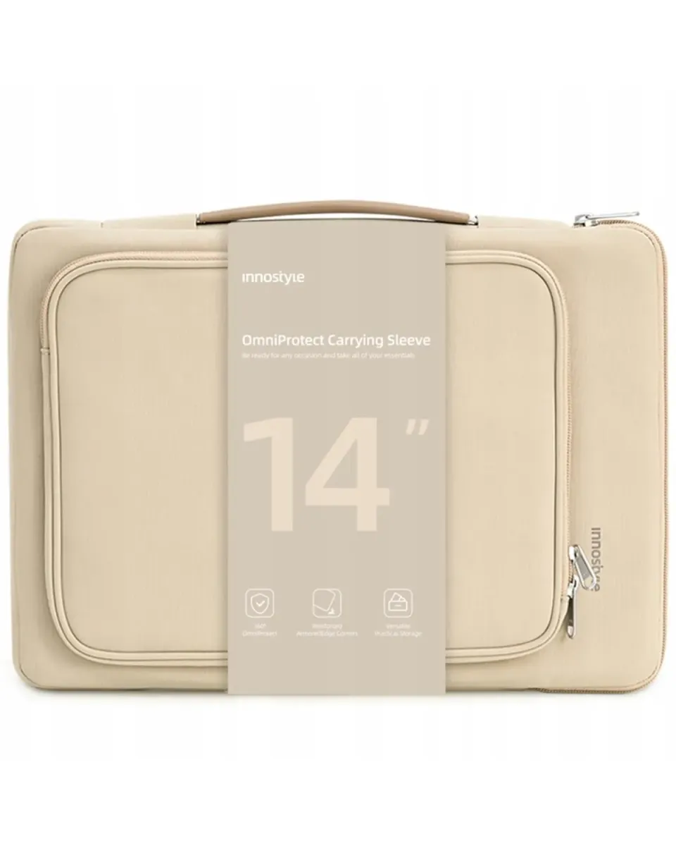 Innostyle OmniProtect sacoche ordinateur 14 pouces beige imperméable
