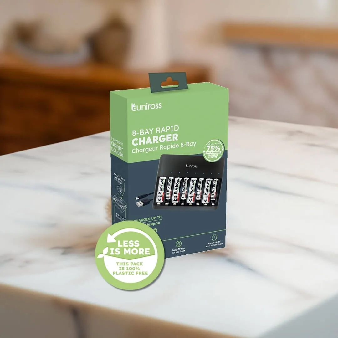 Uniross 8 Bay chargeur 8 baies piles AA AAA simultané