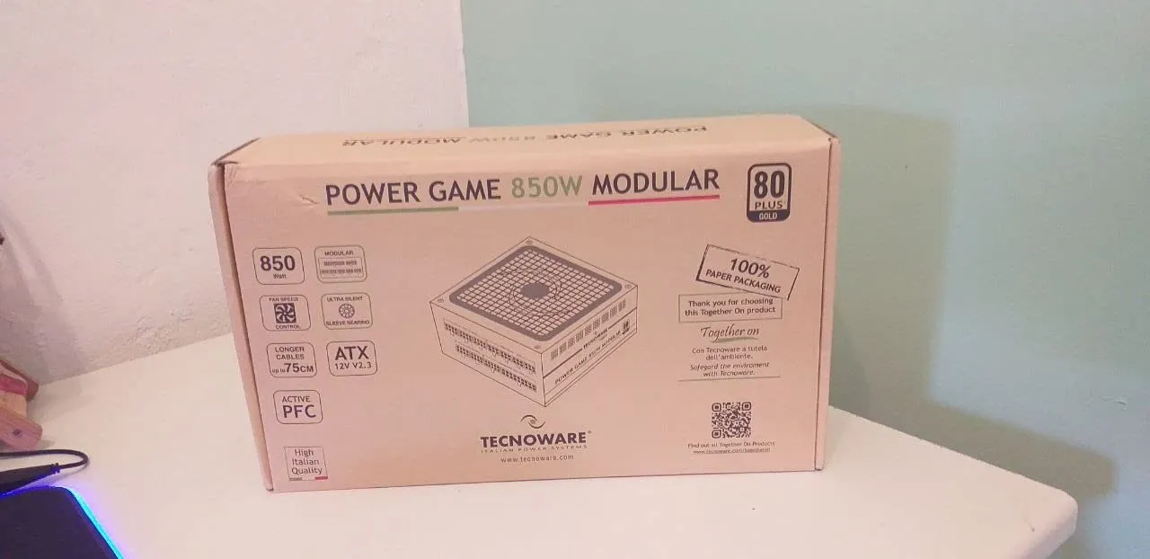 Tecnoware 850W alimentation modulaire PC Gaming Gold