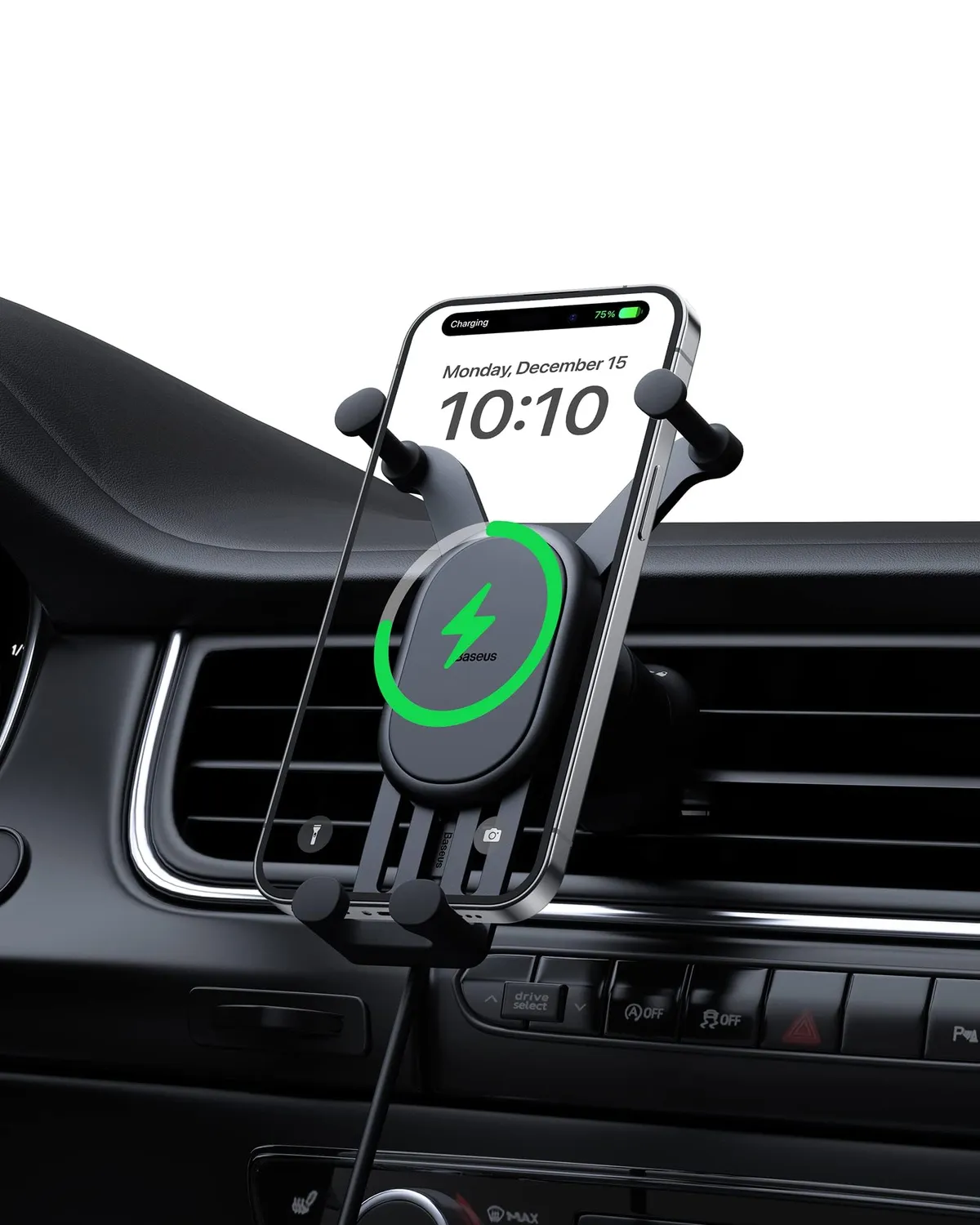 Baseus Stable Gravitational Wireless Charging Car Mount Pro 15W support voiture noir