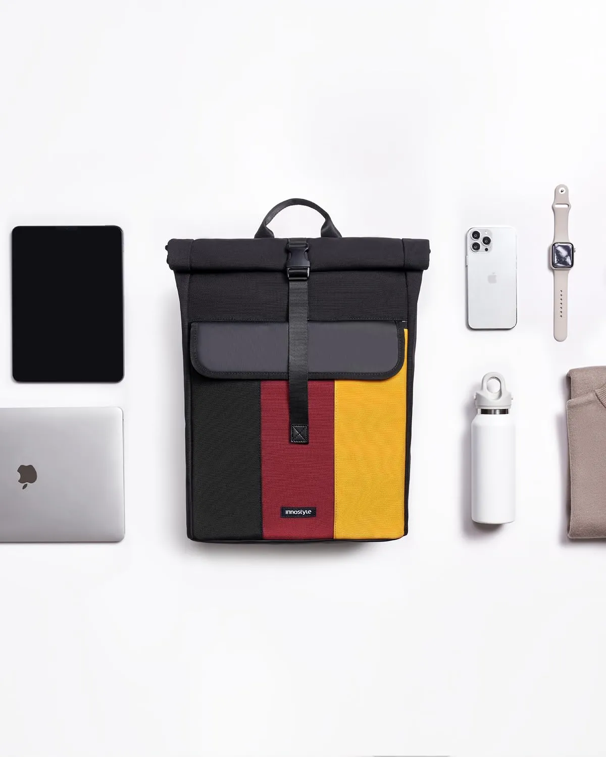 Innostyle CityTrek Elite sac à dos ordinateur 15,6 pouces noir rouge jaune 25 L