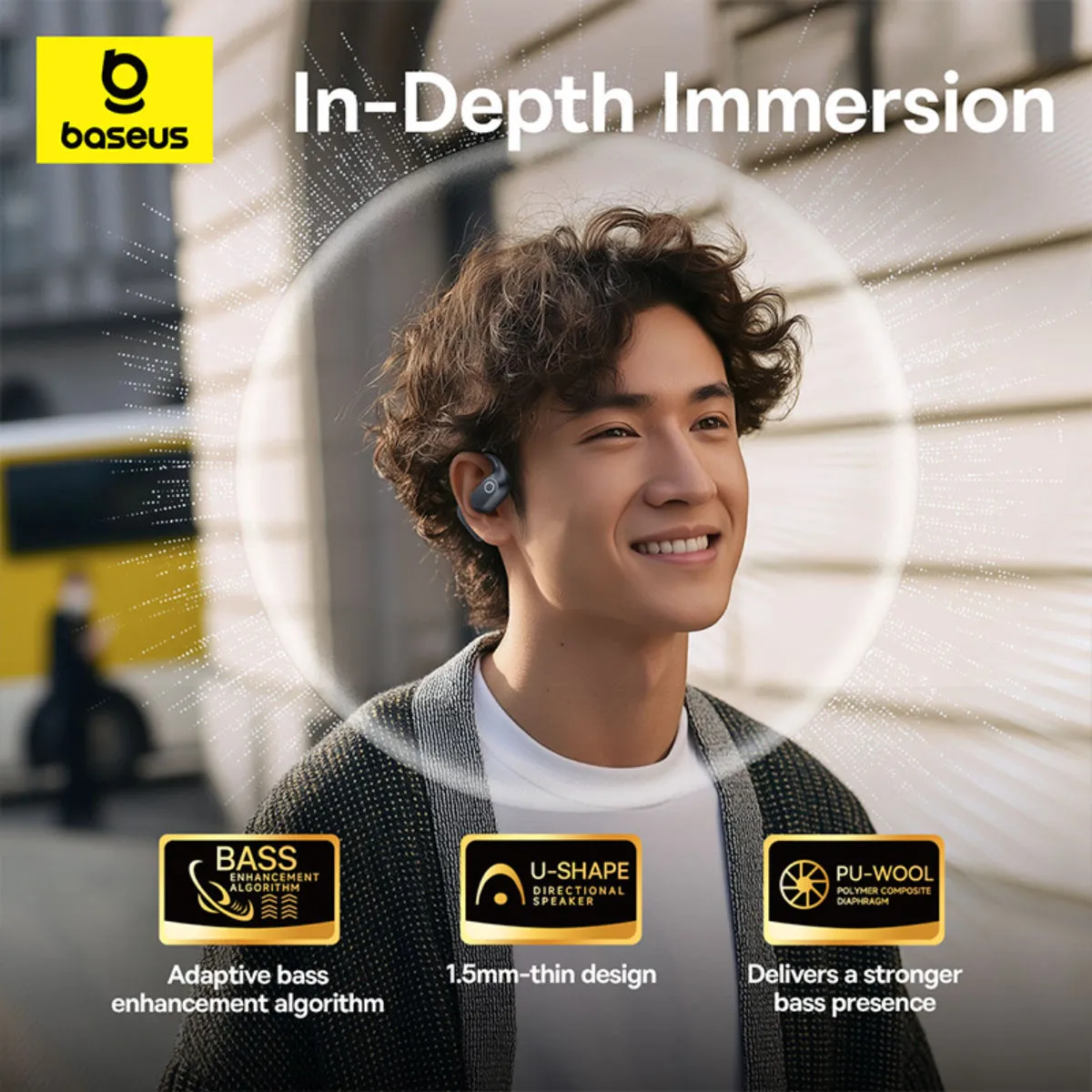 Baseus Eli 2i Fit écouteurs open-ear sans fil noirs