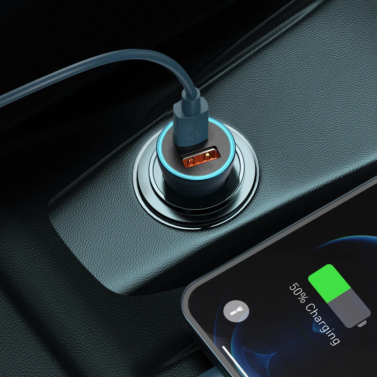 Baseus 40W chargeur voiture USB-A USB-C gris double port