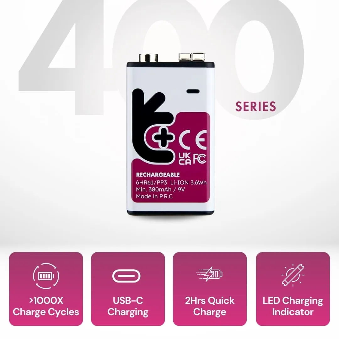 Uniross E-Block pile 9V rechargeable USB-C lot 1
