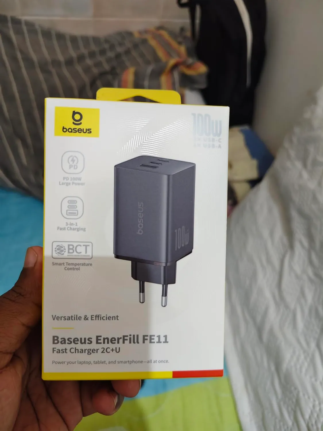 Baseus Enerfill chargeur USB-C 100 W 3 ports blanc GaN