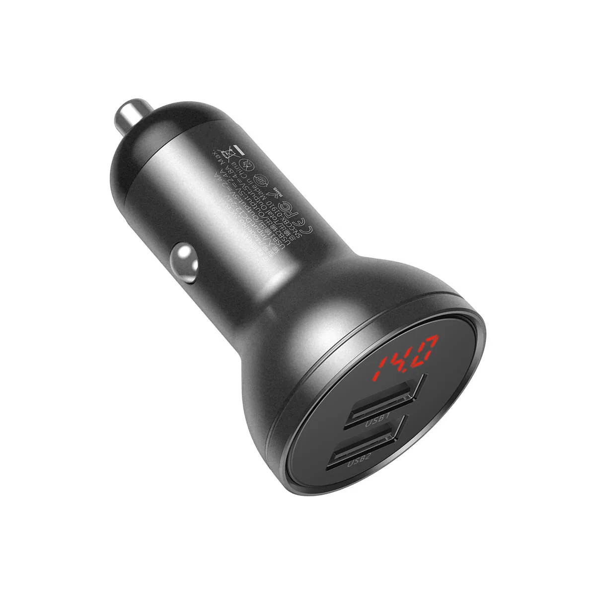 Baseus Dual USB-A Car Charger 24W 4.8A chargeur voiture double USB-A
