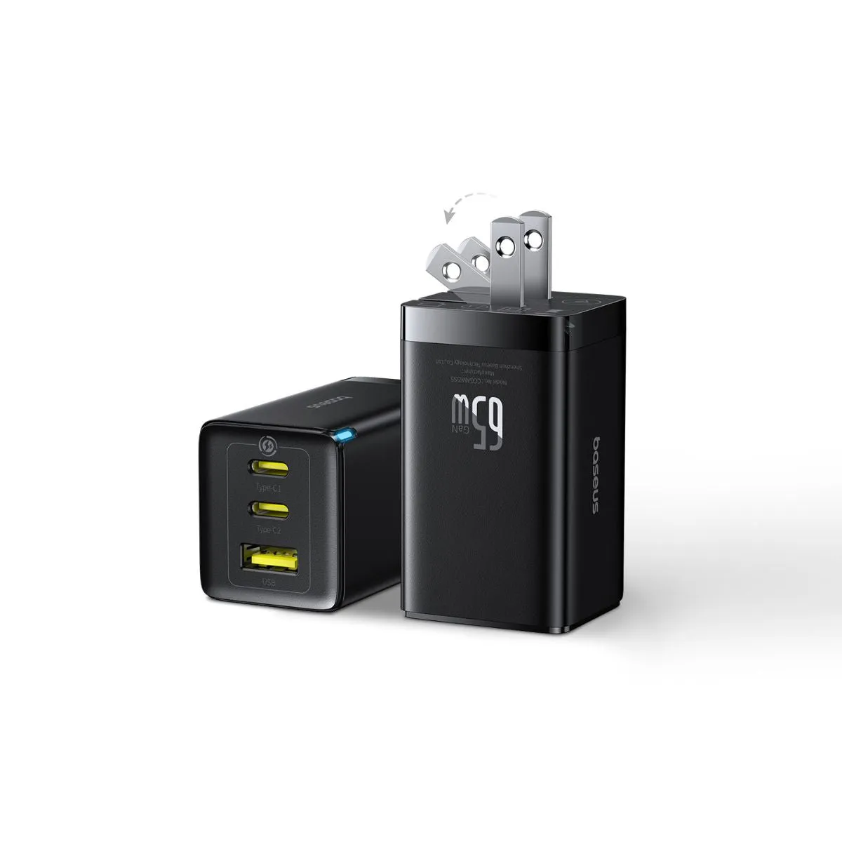 Baseus GaN5 Pro 2 Pack chargeur 65 W 2C+U
