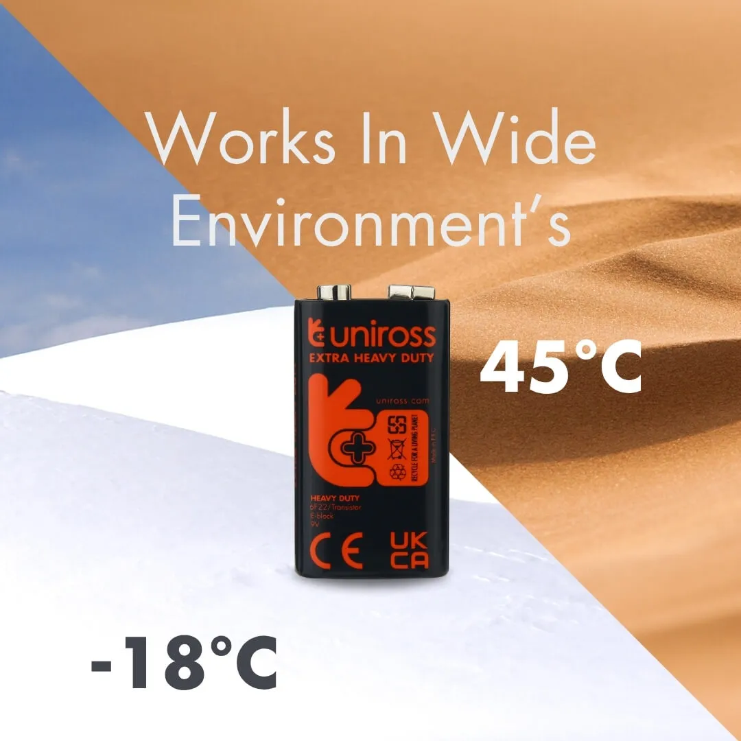 Uniross Heavy Duty 6F22 9V pile saline blister de 1