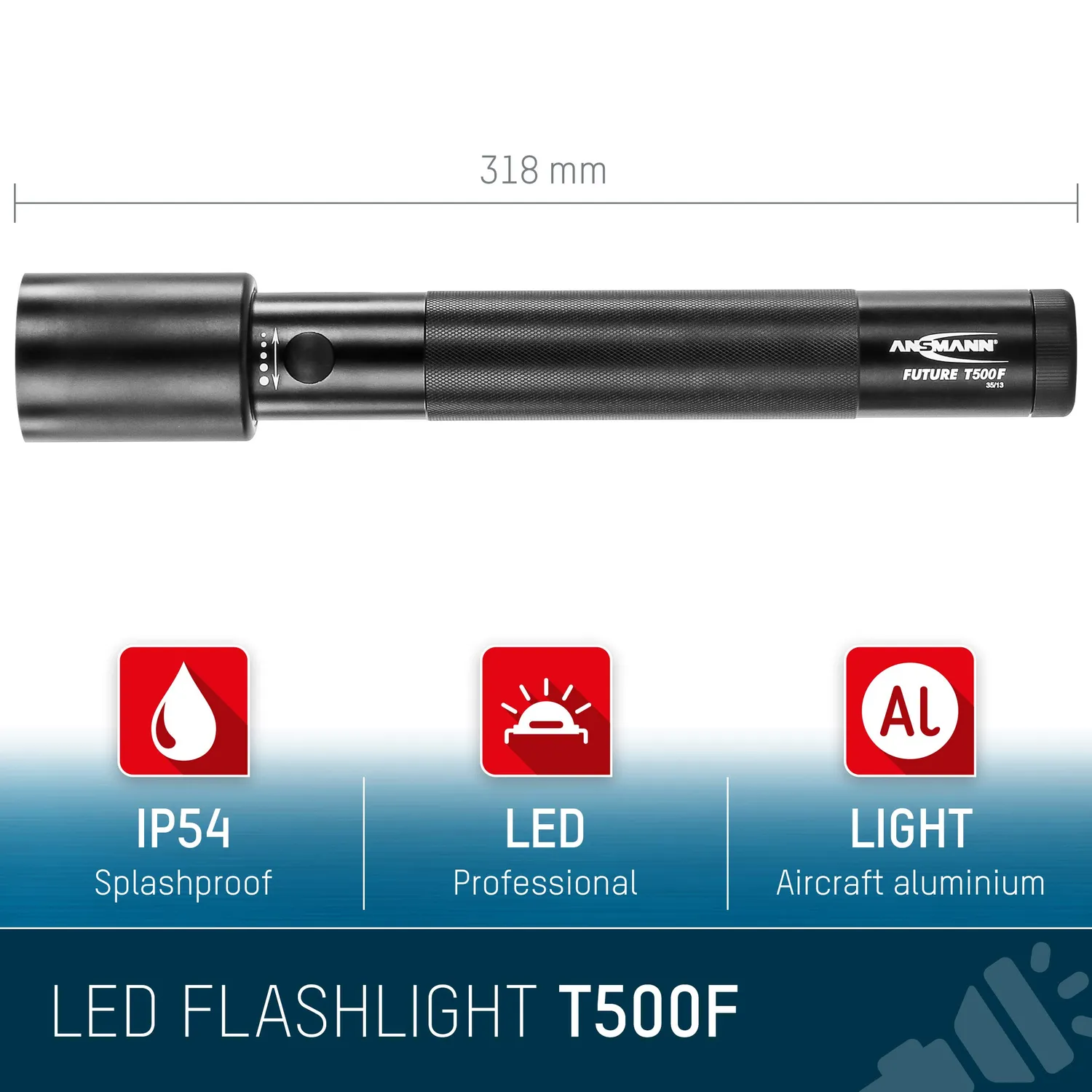 ANSMANN Future T500F lampe torche LED 710 lm aluminium focusable