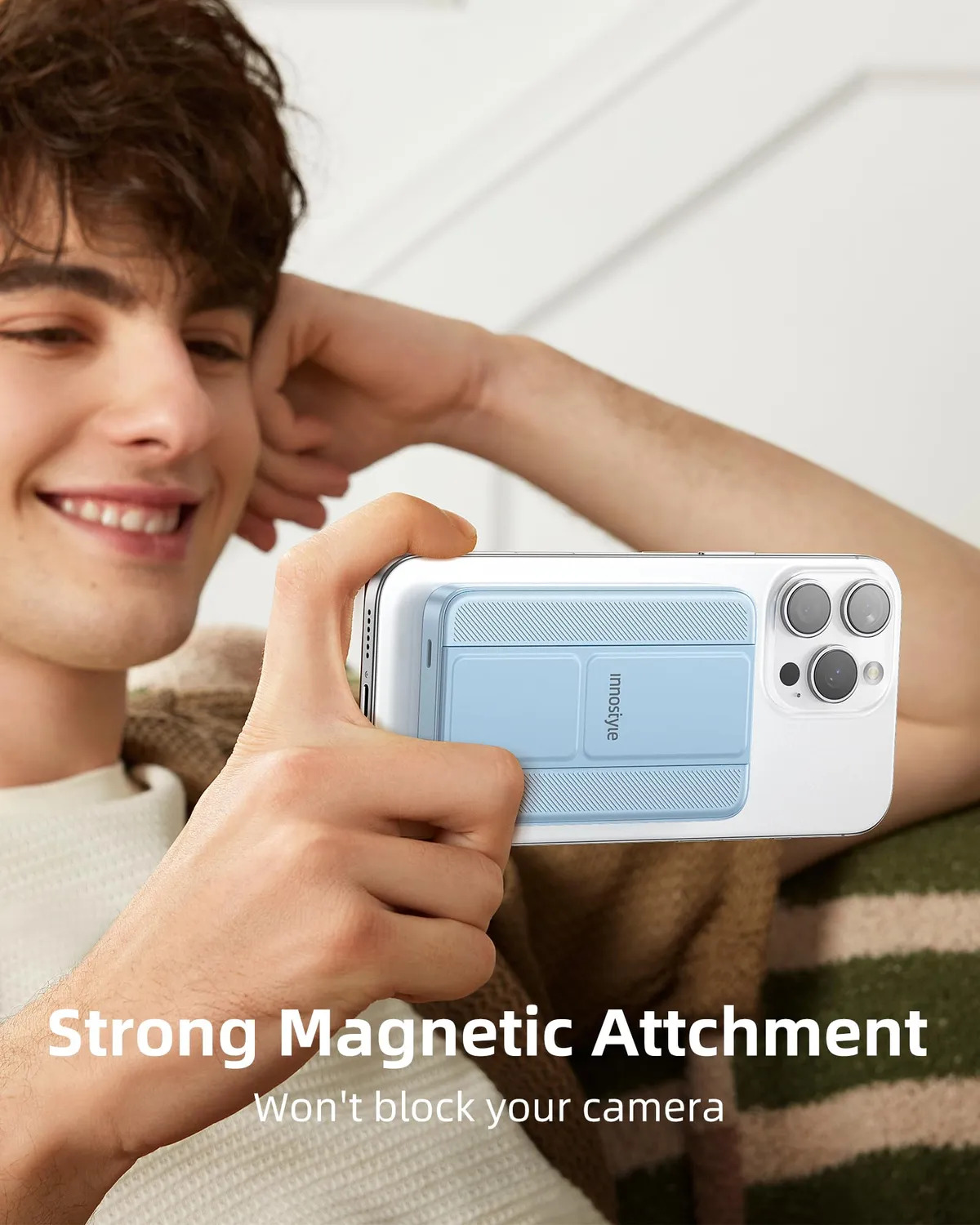 Innostyle PowerMag Slim batterie externe MagSafe 10 000 mAh bleue