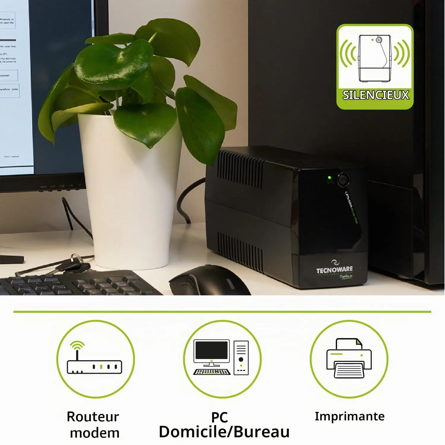 Tecnoware ERA PLUS 750 onduleur 750 VA 2 prises Schuko