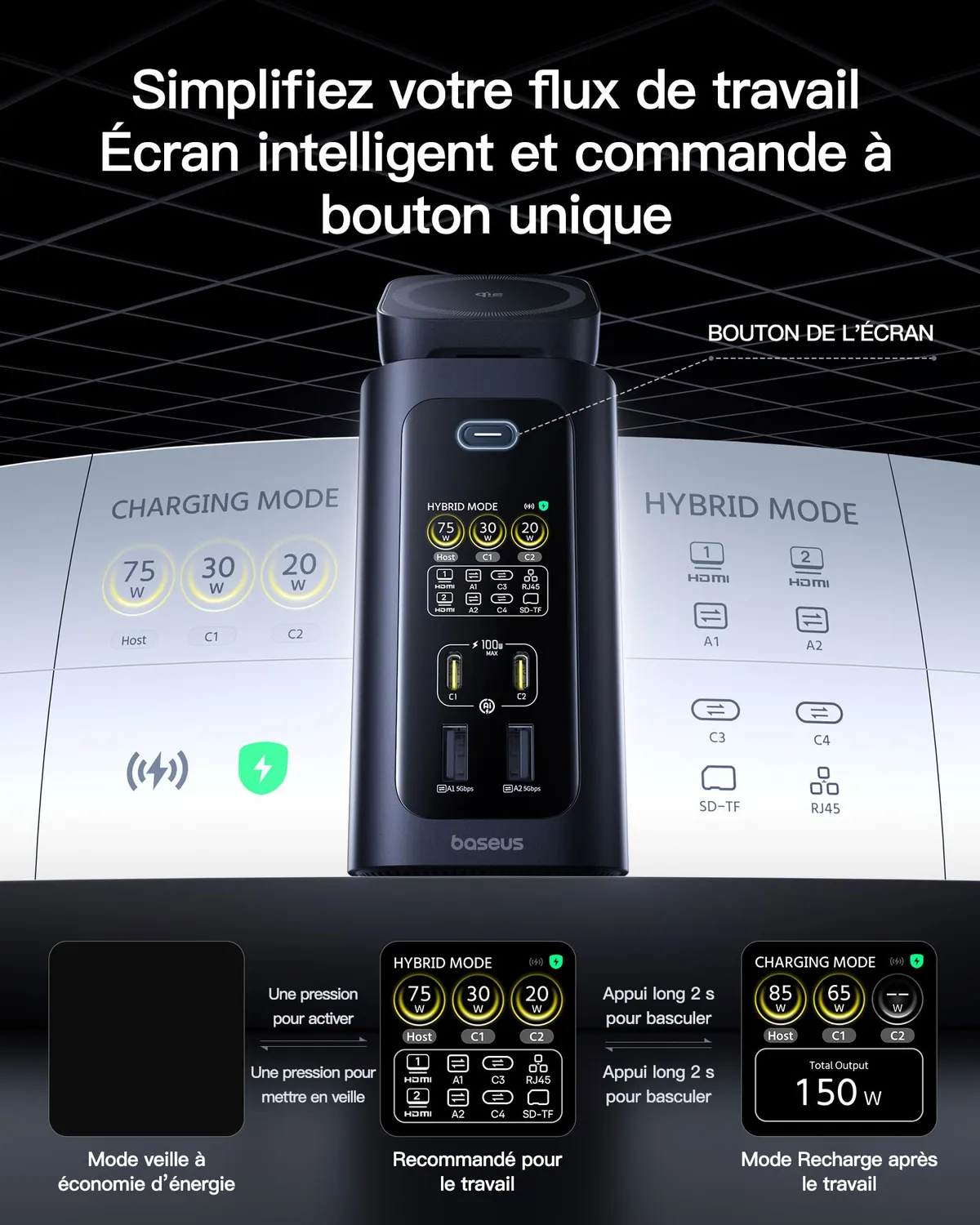 Baseus Spacemate Pro station d’accueil 15-en-1 160 W
