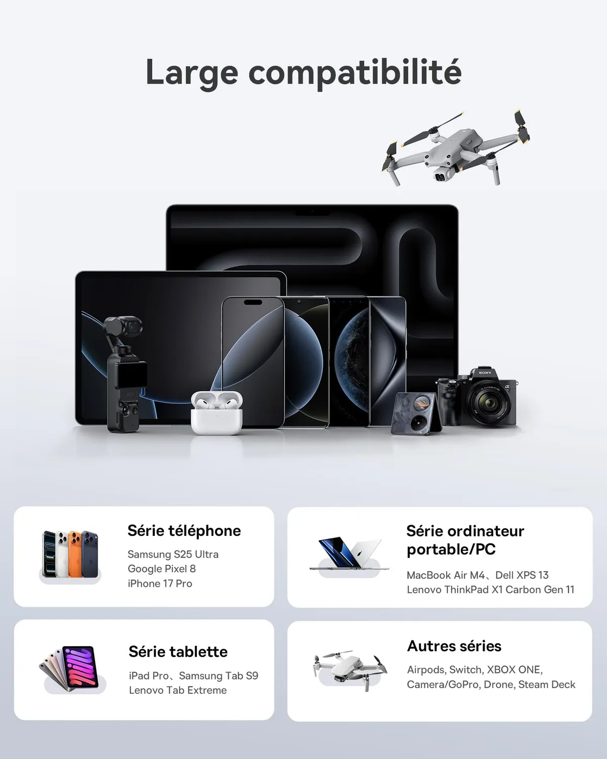 Baseus Enerfill Compact chargeur USB 120 W 6 ports noir