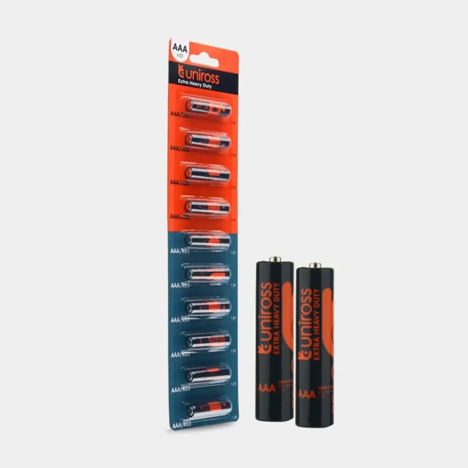 Uniross Heavy Duty R03 AAA pile zinc strip 10 telecommande