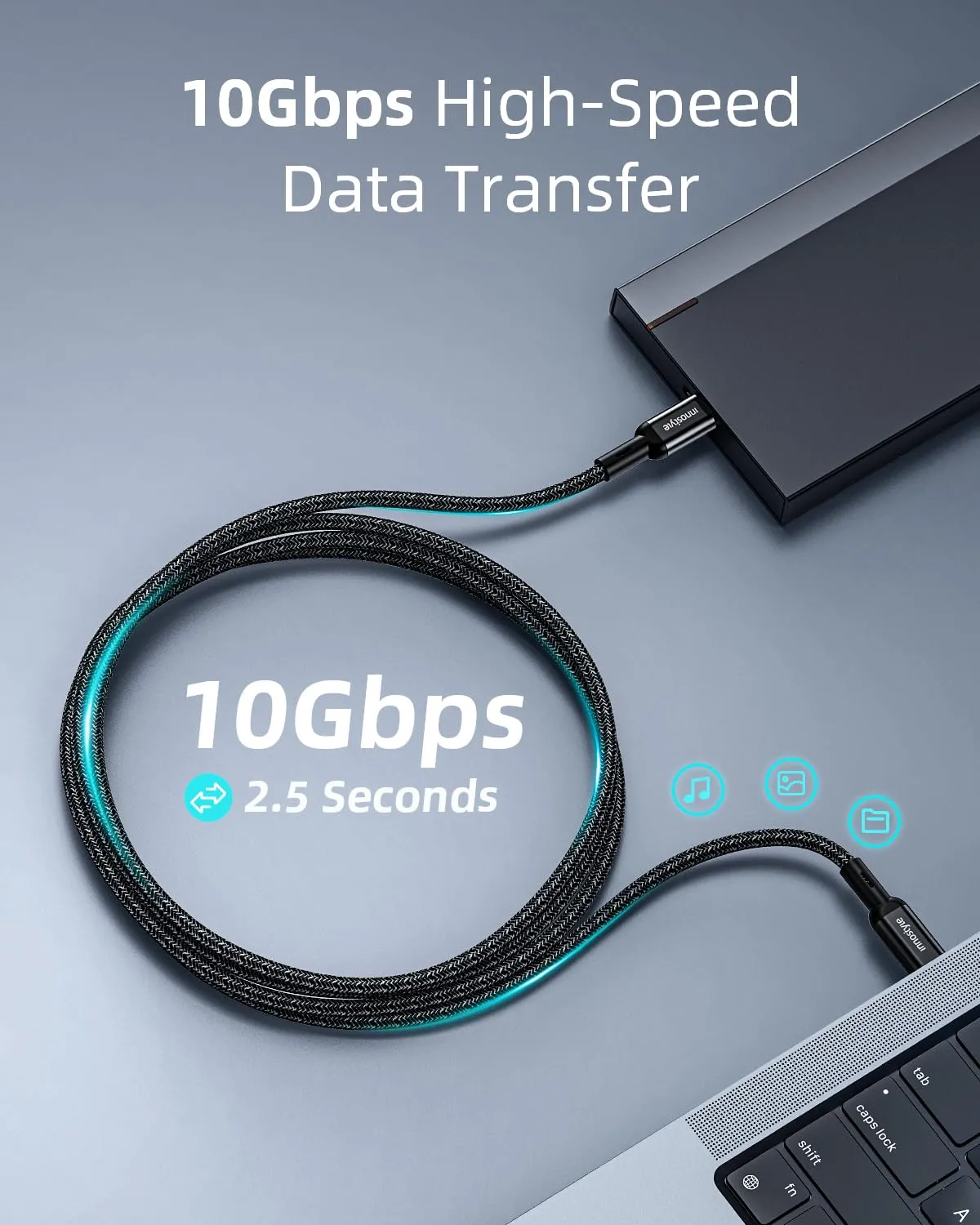Innostyle PowerFlex Ultra câble USB-C 2 m 100 W Kevlar