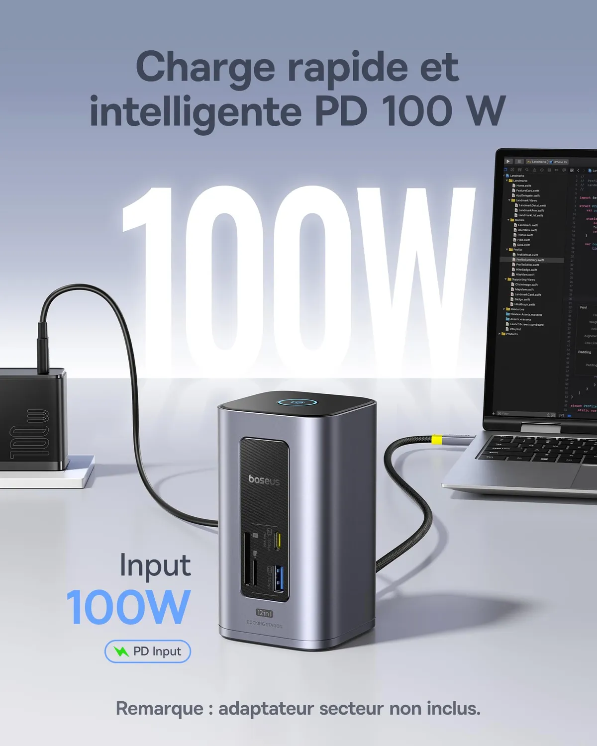 Baseus Nomos Air 12 en 1 station d’accueil Windows double écran 4K