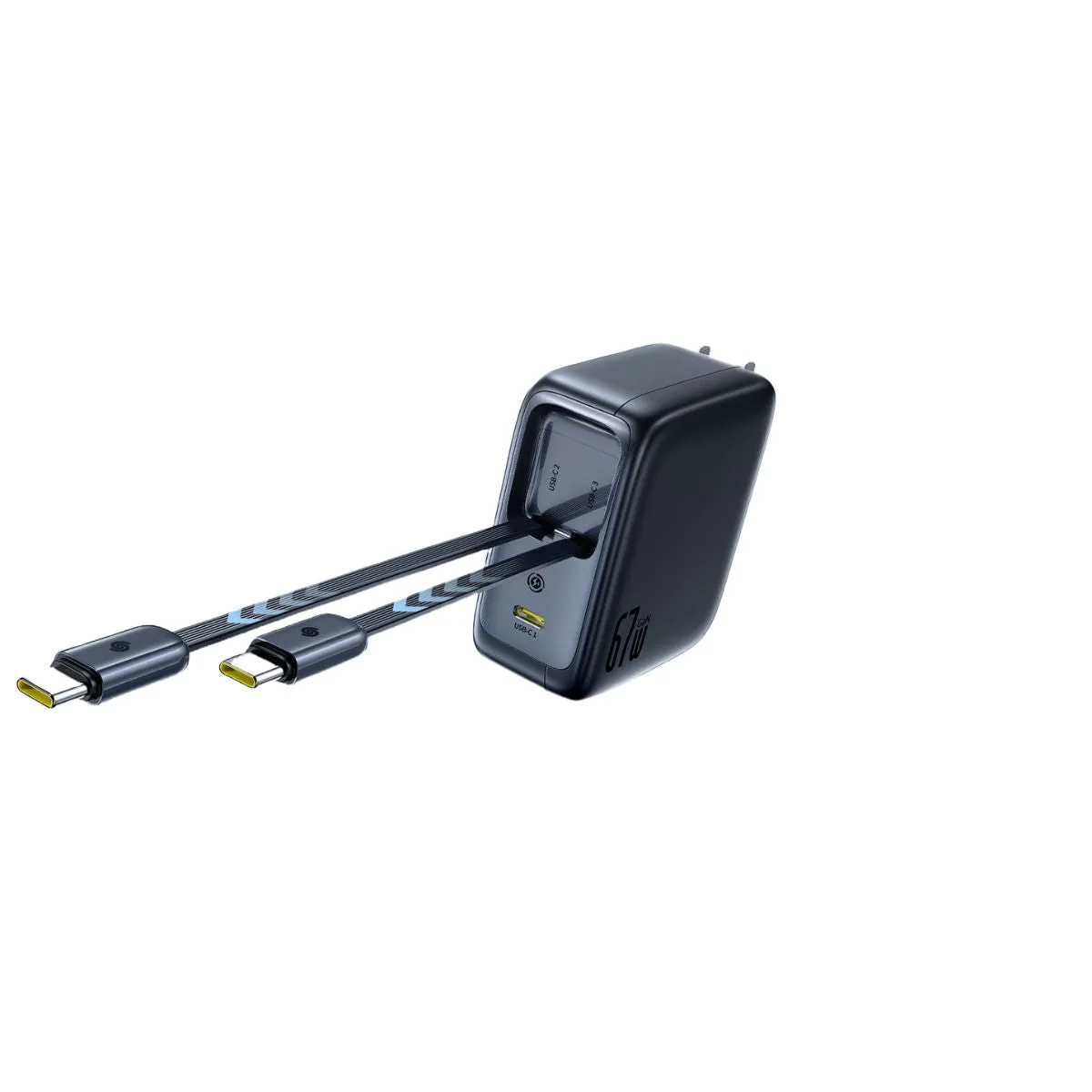 Baseus EnerCore CJ21 Fast Charger with Dual Retractable Cables 3C 67W