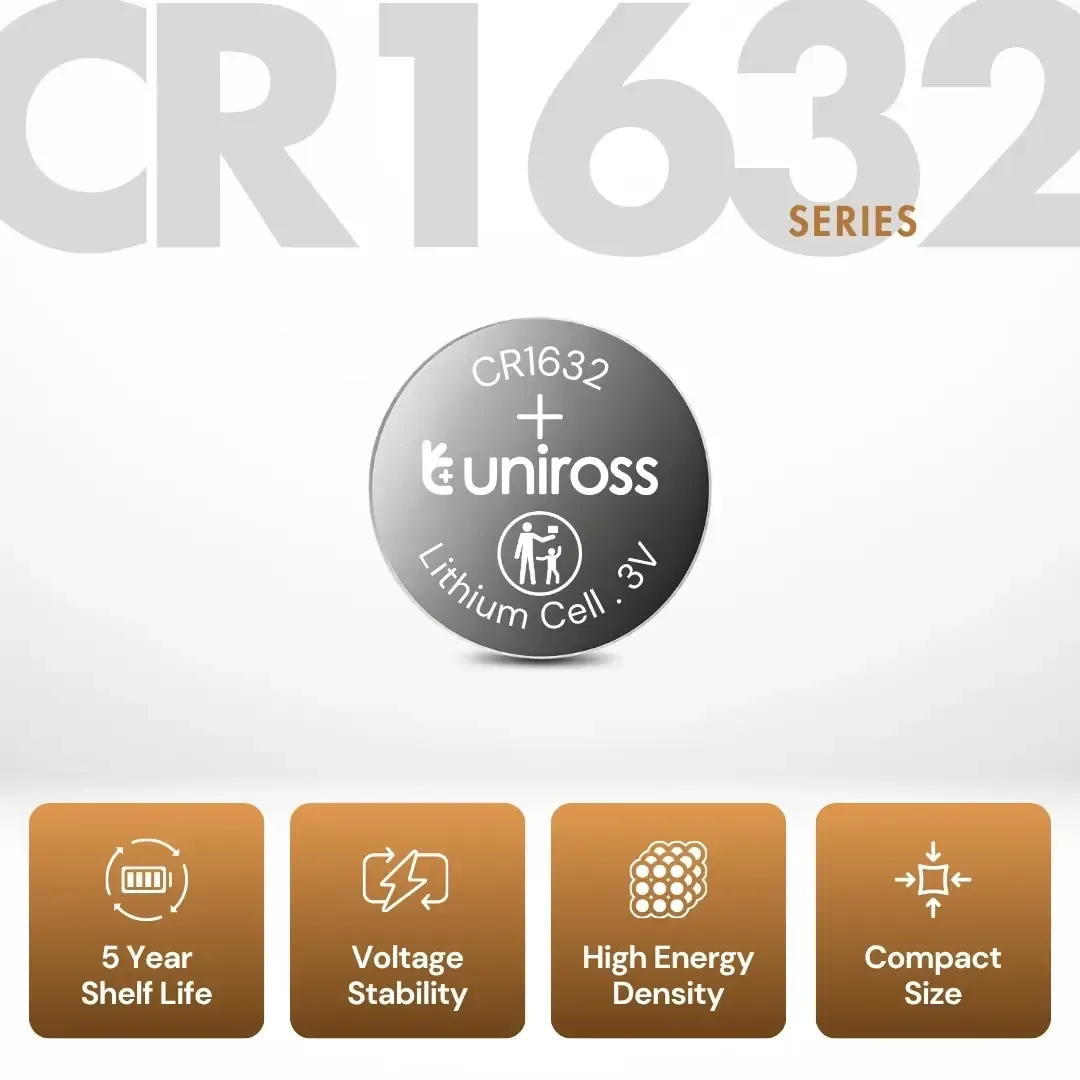 Uniross CR1632 HP pile bouton lithium 140mAh