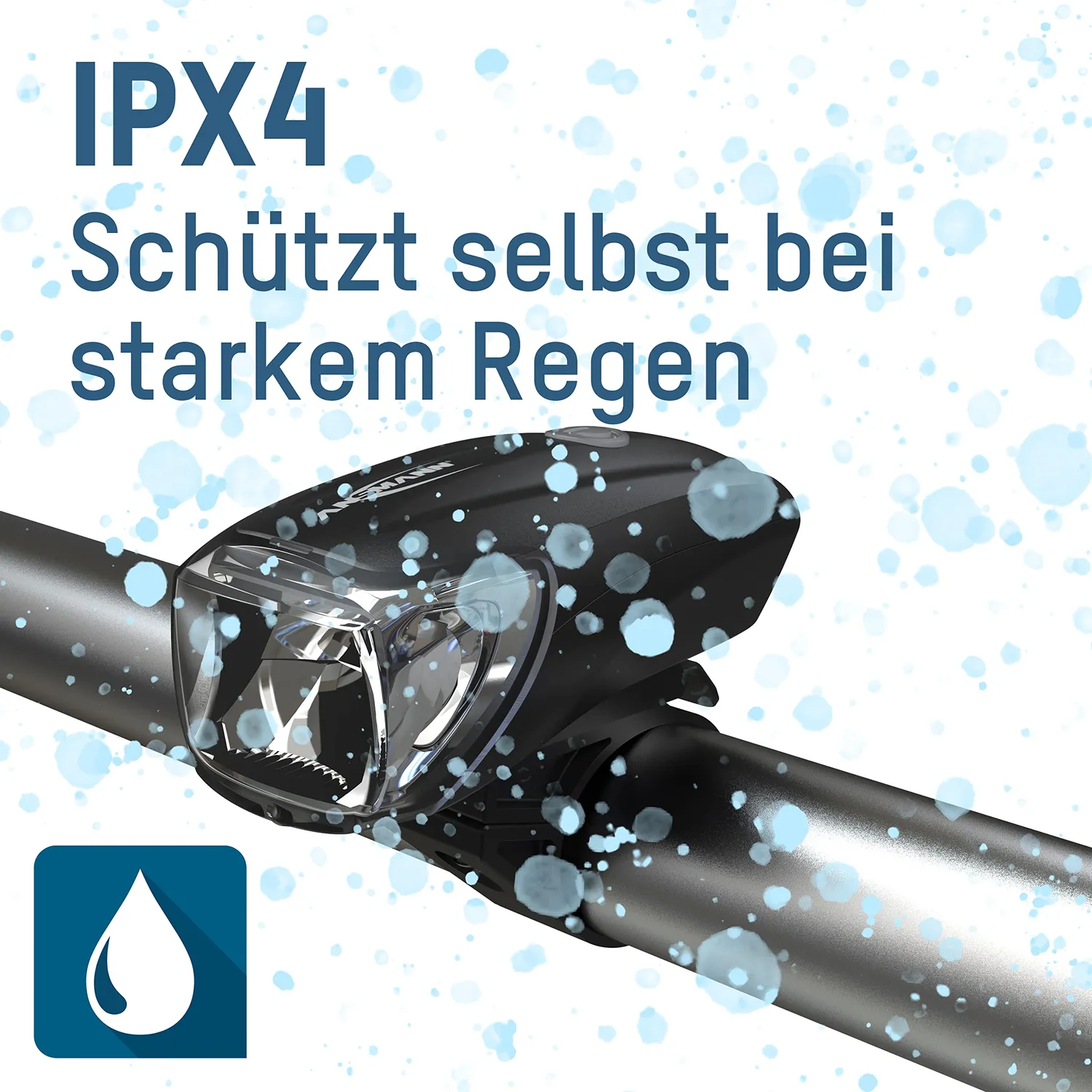 ANSMANN éclairage de vélo rechargeable lot de 2 IPX4