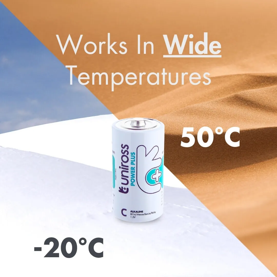 Uniross Power Plus LR14 C piles alcalines pack 2 anti-fuite