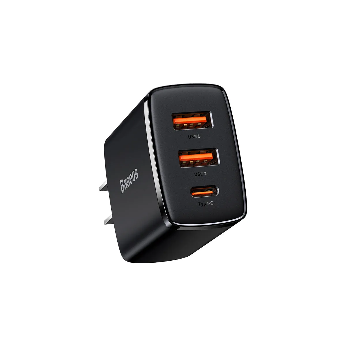 Baseus Compact Chargeur 3 ports 30W USB-C USB-A blanc