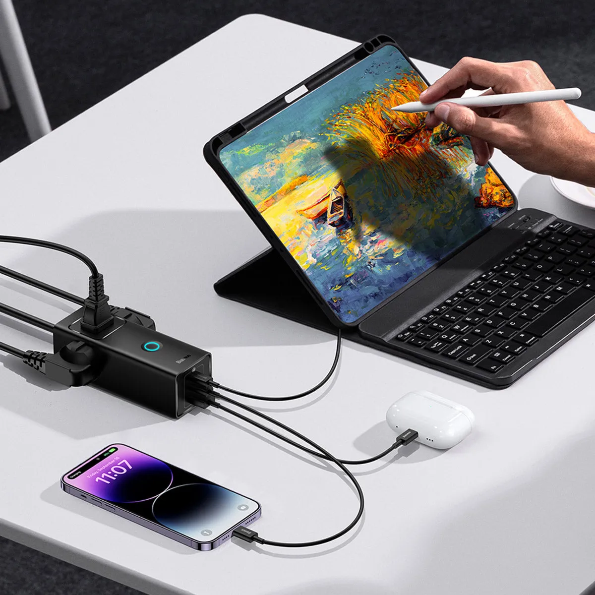 Baseus PowerCombo Lite multiprise 6 ports 20 W noire
