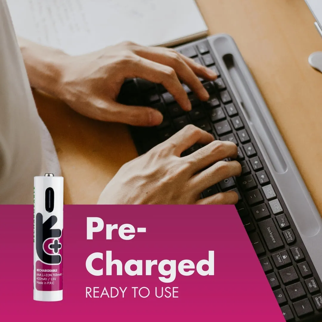 Uniross USB-C piles AAA rechargeables 1,5V lot 4 lithium