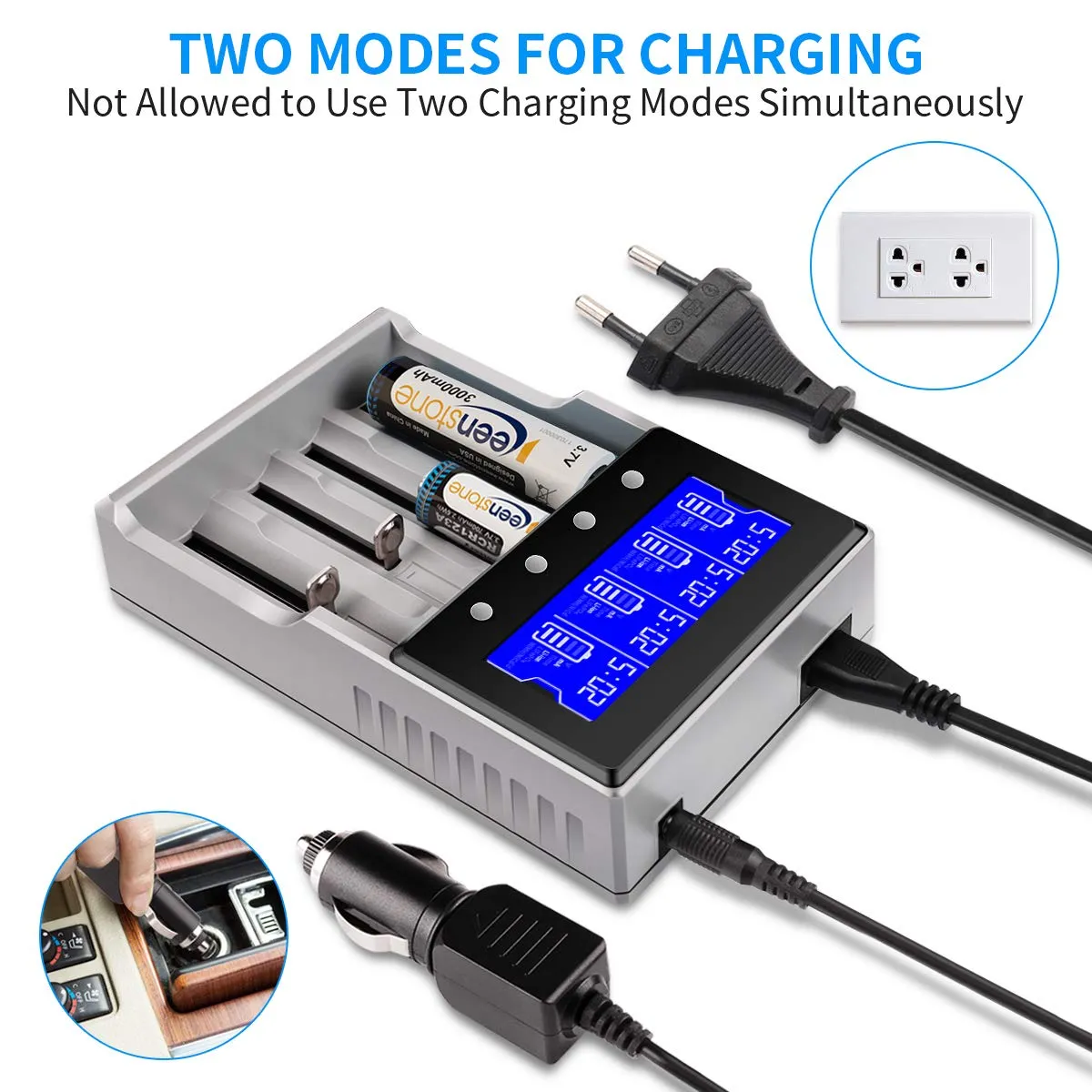 Keenstone chargeur universel 4 emplacements LCD