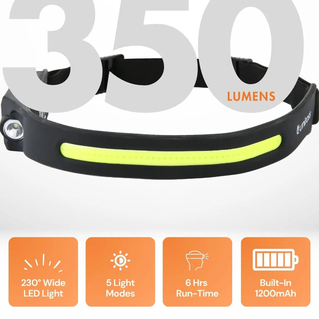 Uniross lampe frontale rechargeable 350 lumens USB-C