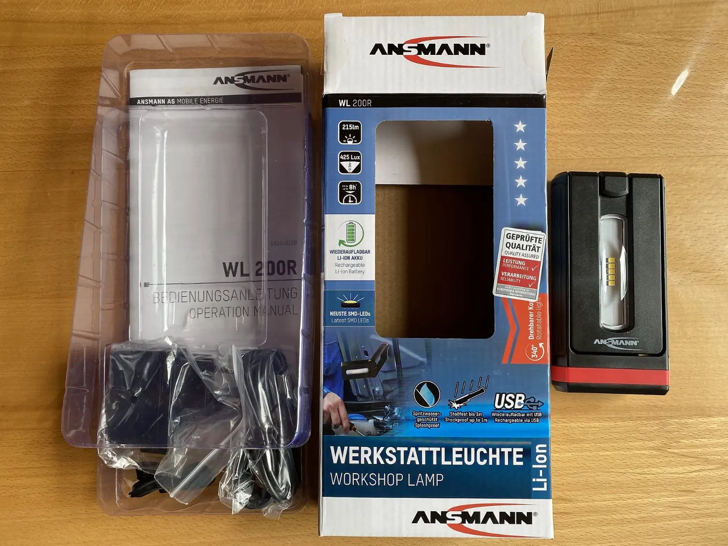 ANSMANN WL200R lampe de travail LED rechargeable 220 lumens