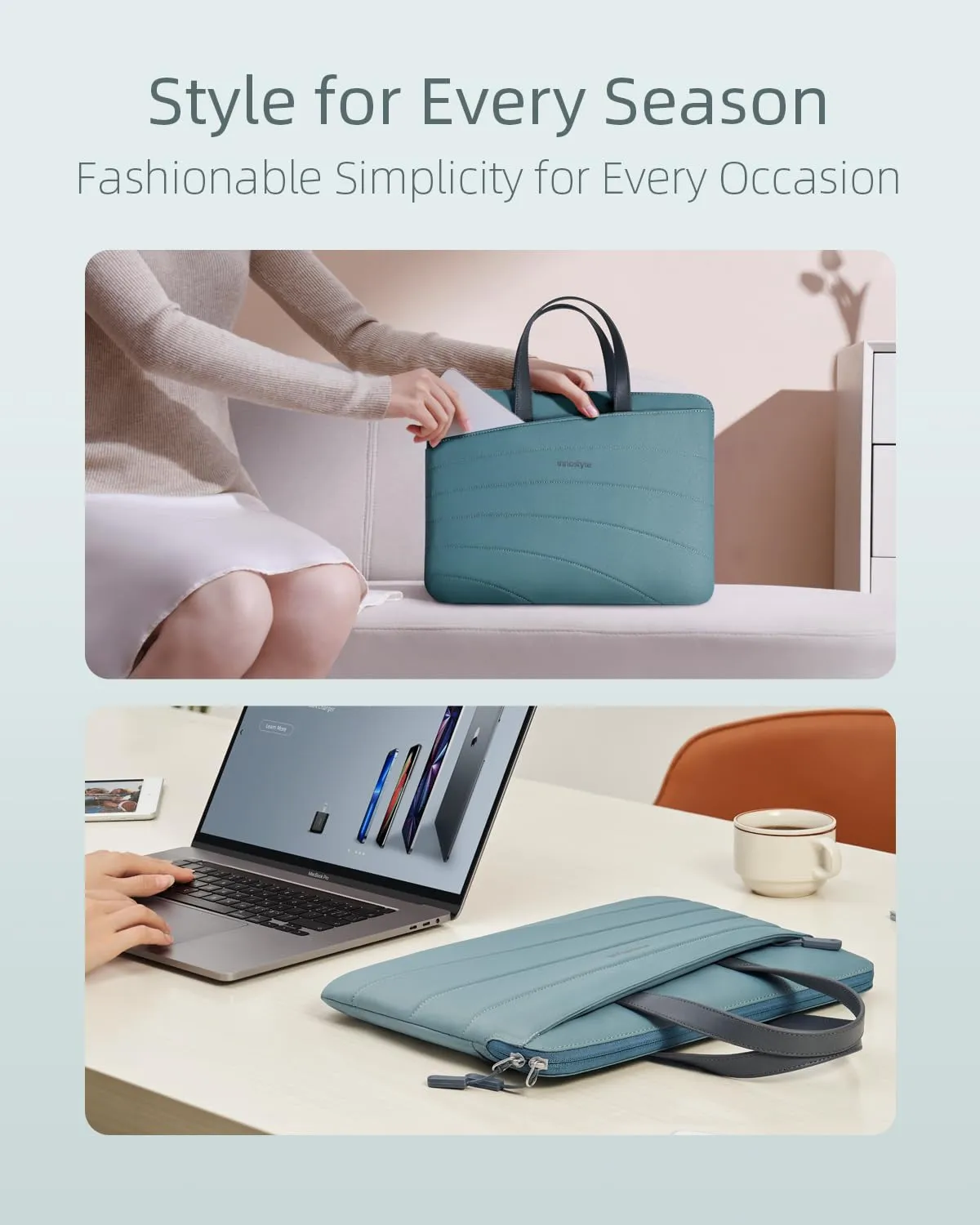 Innostyle CarryLite Slim sacoche ordinateur 14 pouces vert étanche