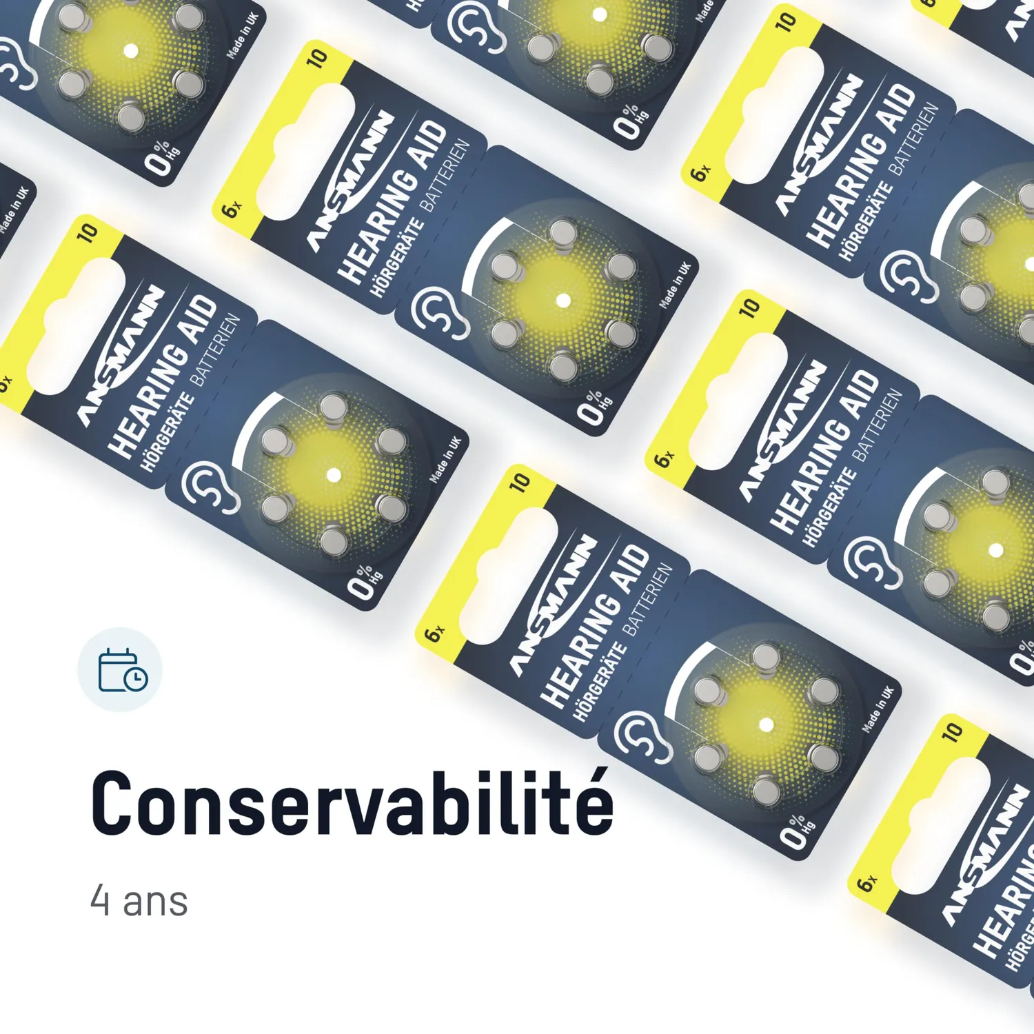 ANSMANN piles auditives type 10 60 pièces zinc-air sans mercure