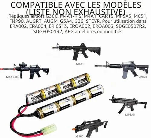 Keenstone batterie airsoft NiMH 9,6V 1600 mAh nunchuk