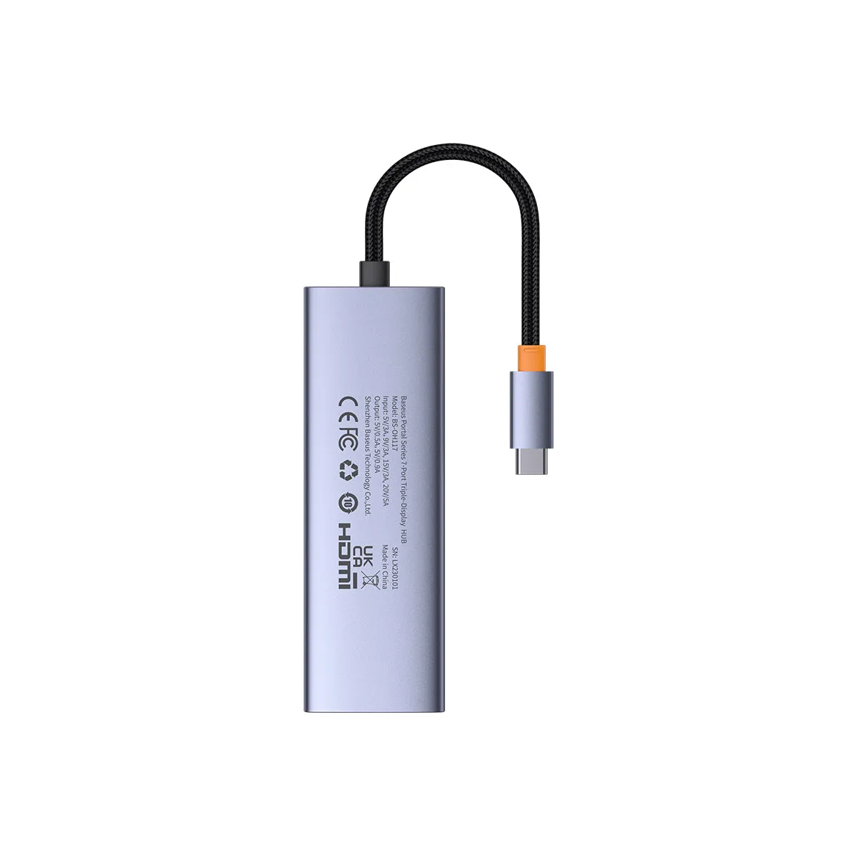 Baseus hub USB-C 7 en 1 triple écran 4K