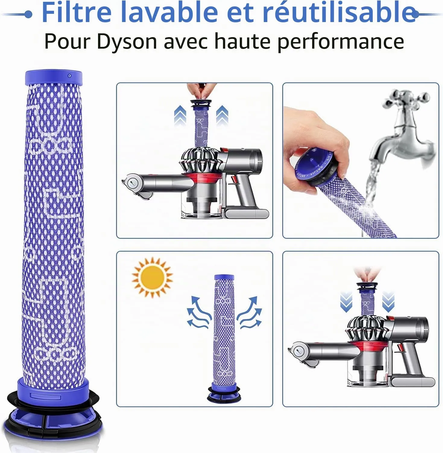 Keenstone V6 batterie Dyson 4600 mAh avec filtres