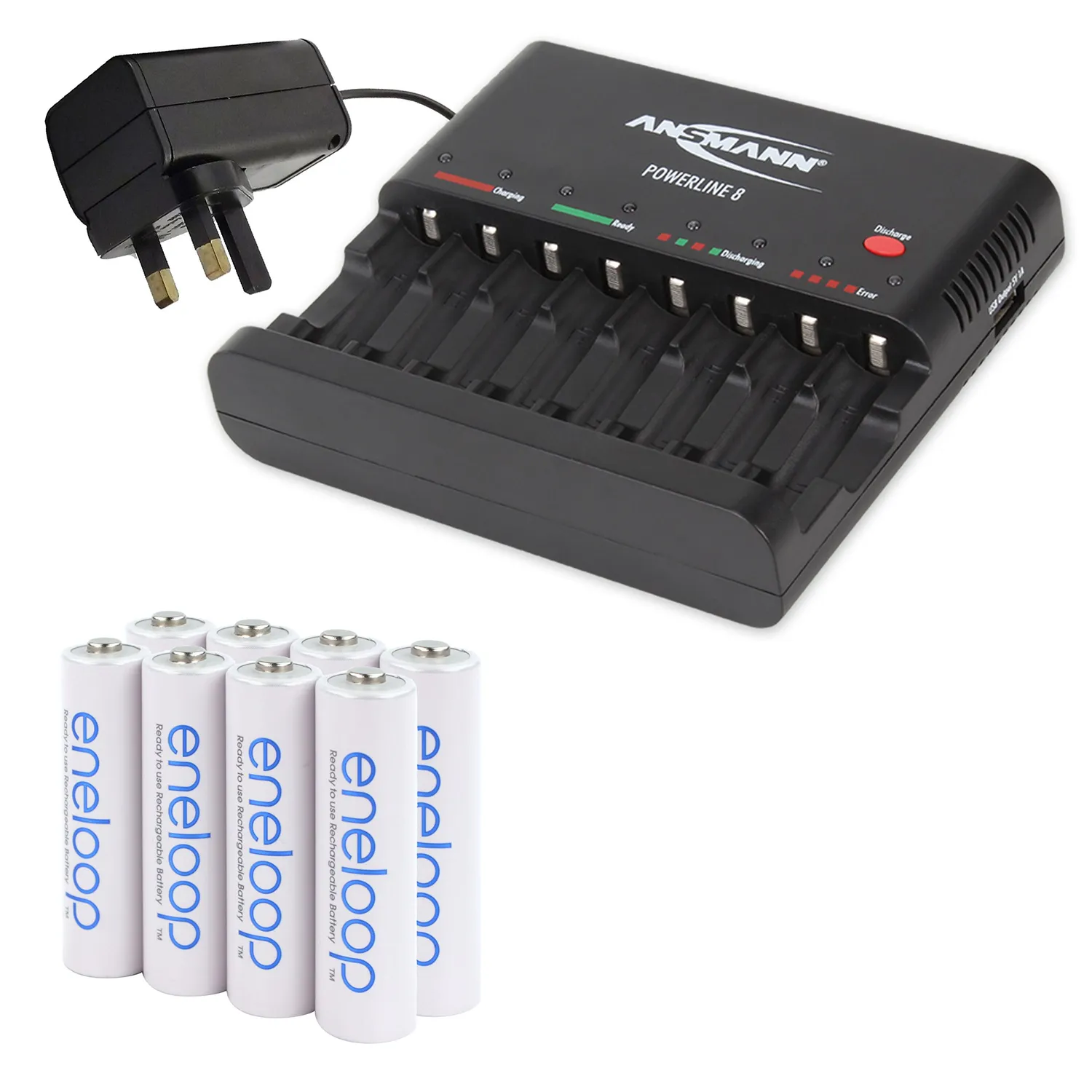 ANSMANN Powerline 8 chargeur de piles AA/AAA 8 compartiments intelligent