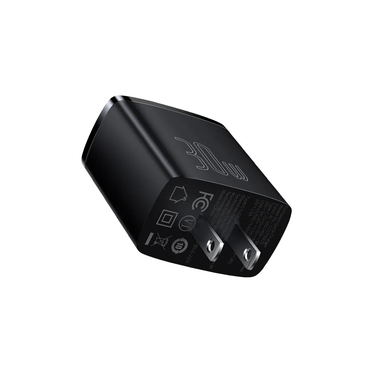 Baseus Compact Chargeur 3 ports 30W USB-C USB-A blanc