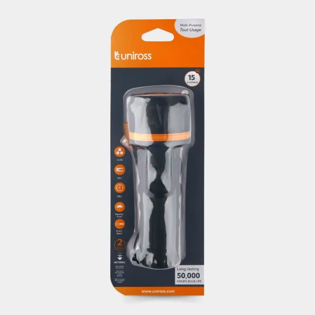 Uniross Heavy Duty Lampe Torche 15LM 2xD LED 30m