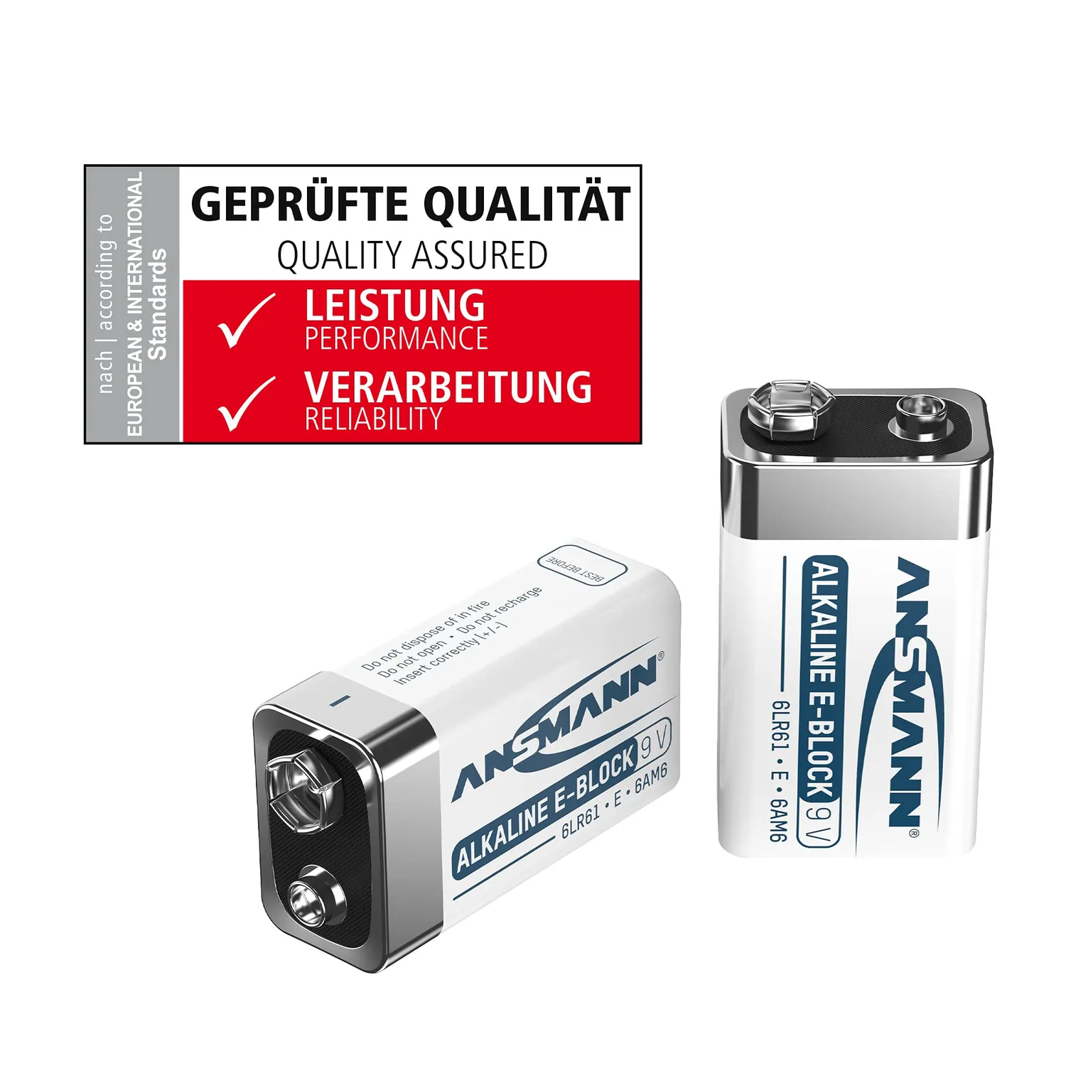 ANSMANN Longlife 6LR61 piles alcalines 9 V lot de 16 longue durée