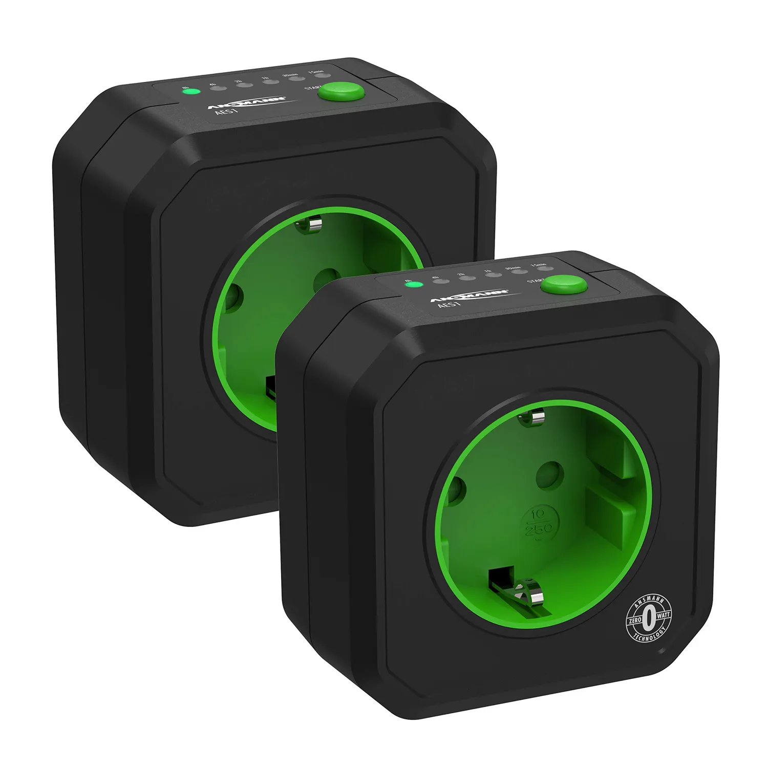 ANSMANN AES1 prise minuterie compte à rebours lot de 2 LED