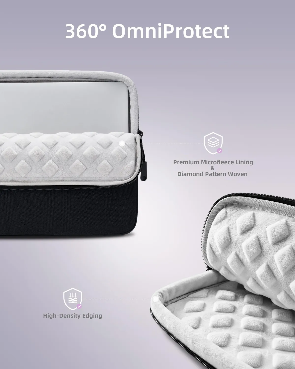 Innostyle sacoche ordinateur 14 pouces noire imperméable avec pochette