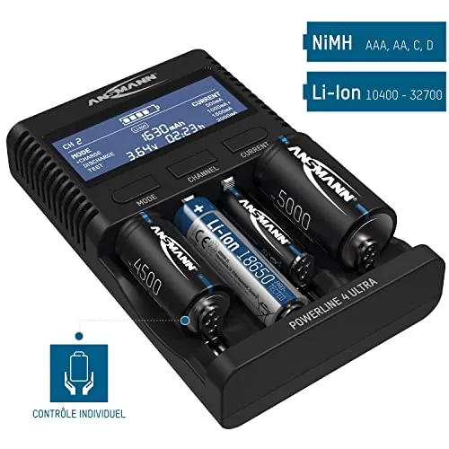 ANSMANN Powerline 4 Ultra chargeur piles 4 accus testeur