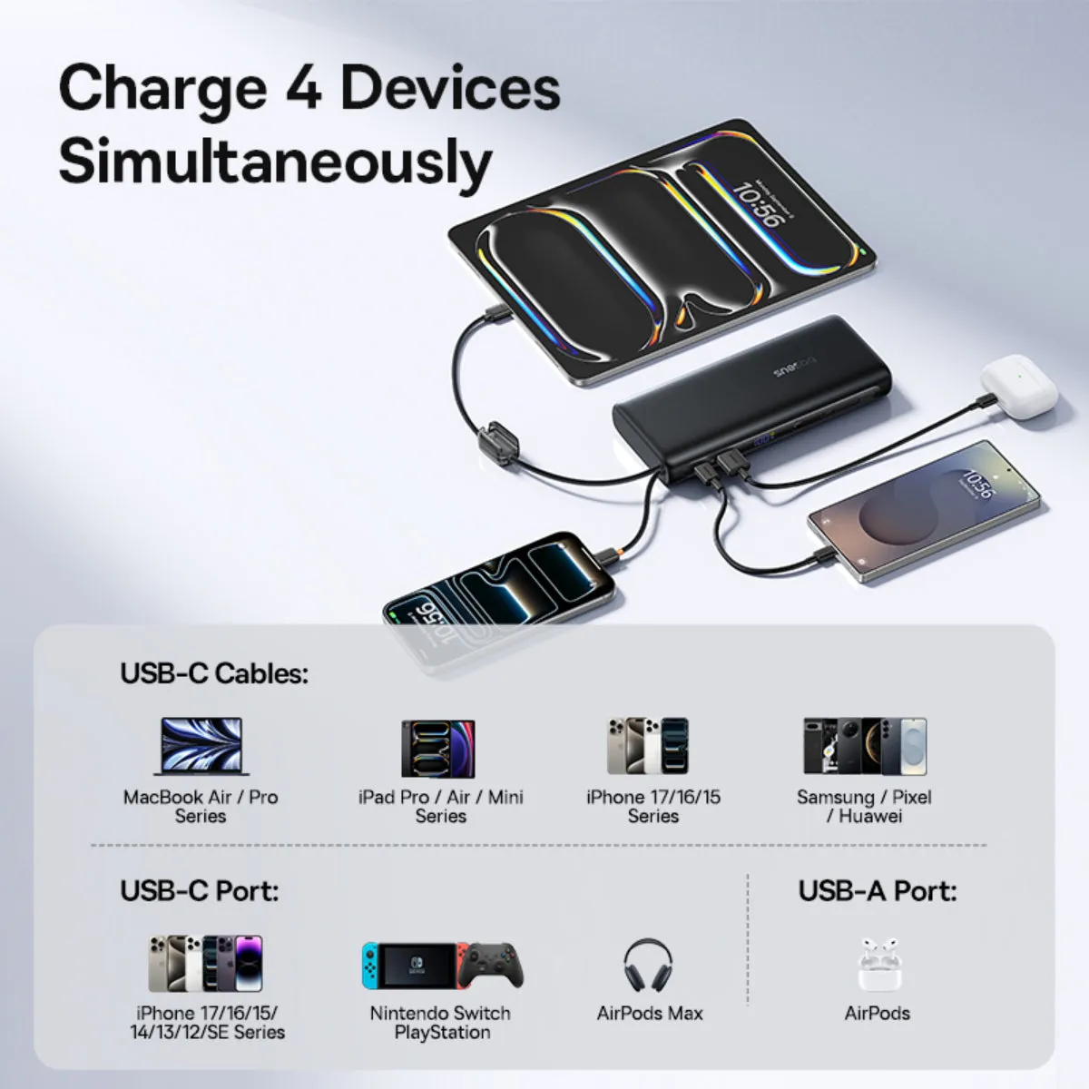 Baseus EnerFill FC41 batterie externe 20 000 mAh avec câbles