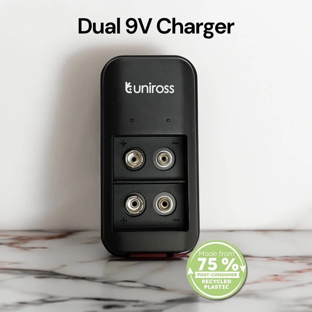 Uniross Dual 9V chargeur piles 9V double USB-C