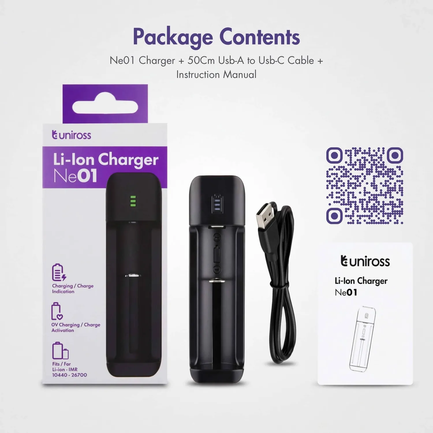 Uniross NeO1 UCX750 chargeur Li-ion USB-C 1 emplacement