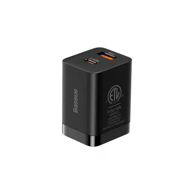 Baseus Super Si Pro Chargeur secteur 30W noir 2 ports